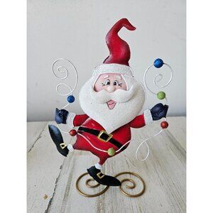 Glitter Santa Garland metal sparkle‎ Xmas decor figurine statue